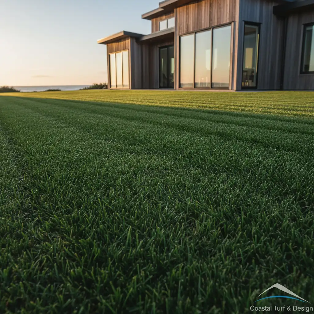 Beautiful green lawn maintained by Orange Bear